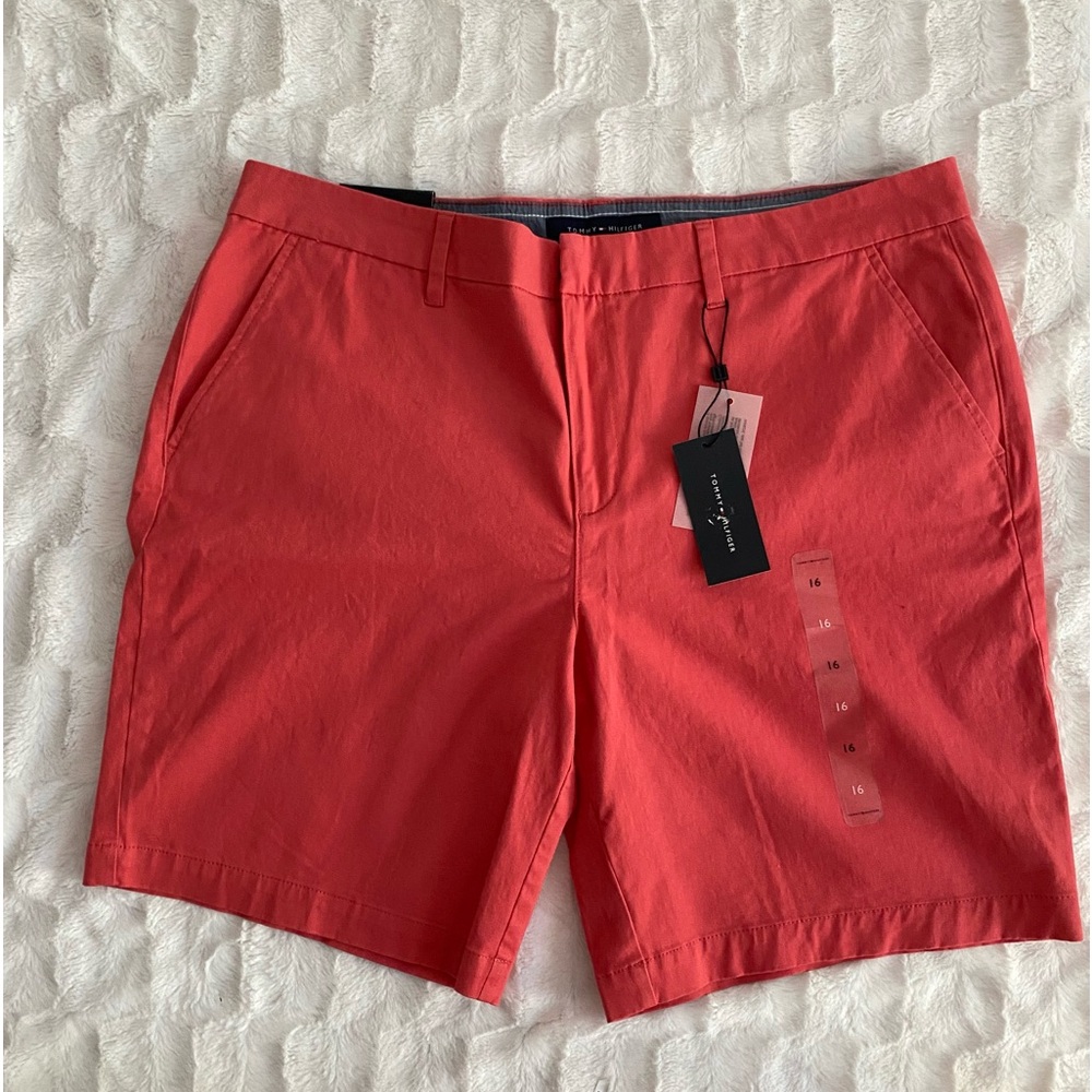 Women's Coral Red Chino Shorts